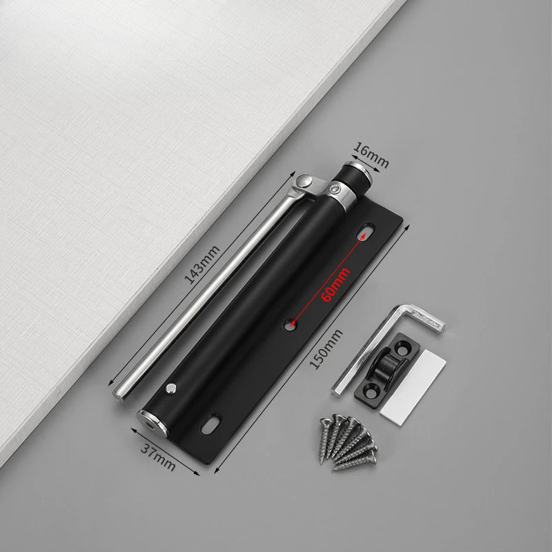 1pc Lightweight Stainless Steel Automatic Door Closer Device Is Quiet And Suitable For Residential Use With Screw Accessories