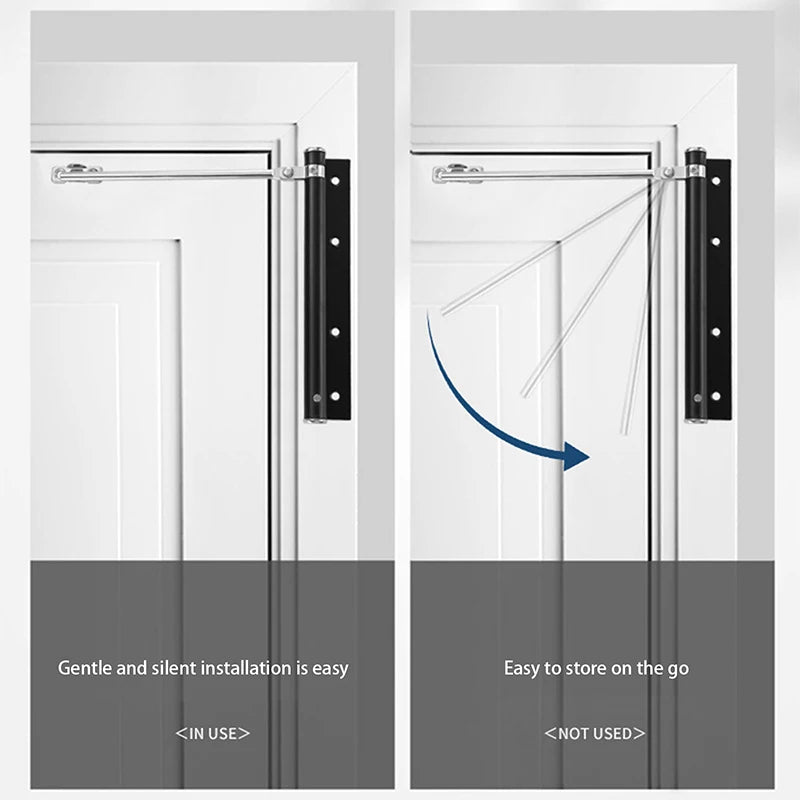 1pc Lightweight Stainless Steel Automatic Door Closer Device Is Quiet And Suitable For Residential Use With Screw Accessories