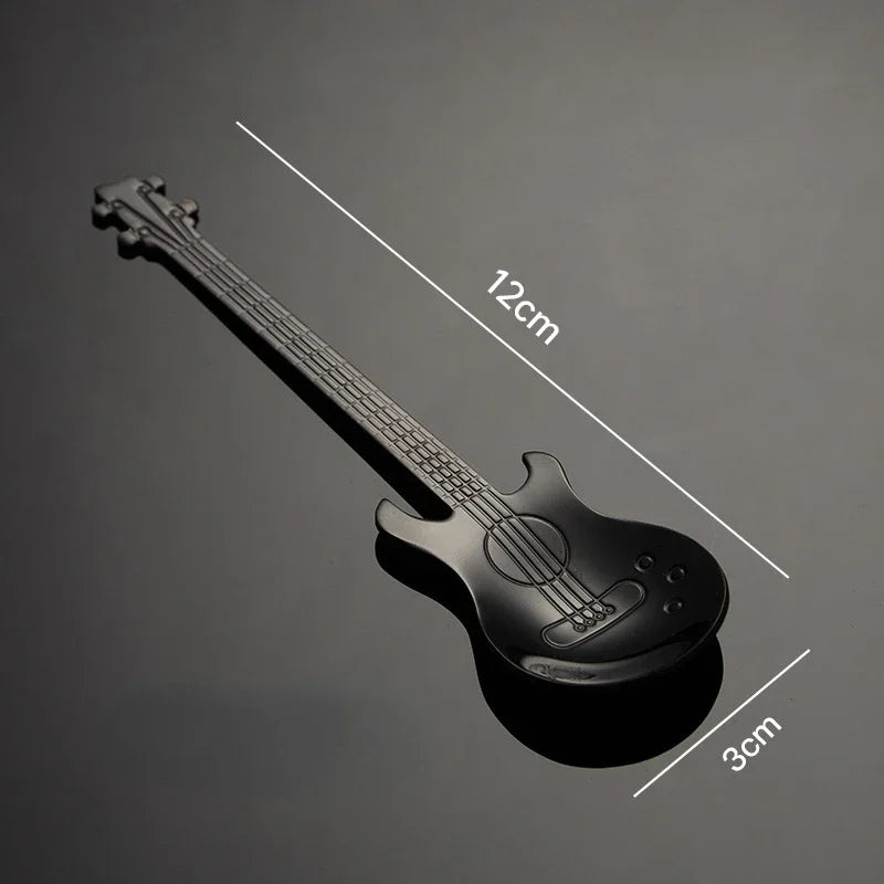 1/5Pcs Stainless Steel Guitar Shaped Coffee Spoons Teaspoon Stirring Spoon Dessert Tools for Coffee Tea Kitchen Accessories